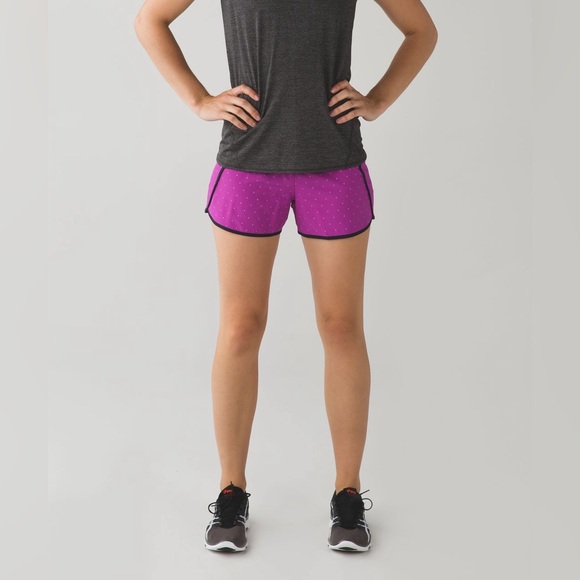 lululemon athletica Pants - Lululemon like new Run Time Shorts Reflective Night Fall Ultra Violet Silver